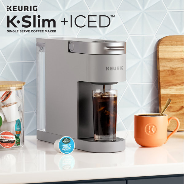 Keurig KSlim + Iced Single Serve Coffee Maker, Brews 8 To 12Oz. Cups